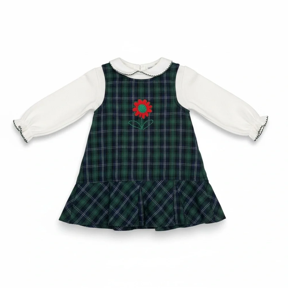 Vintage Samantha Says Plaid Dress with Matching White Top - Girls 24mo